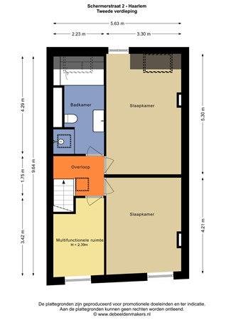 Floorplan - Schermerstraat 2, 2013 ES Haarlem
